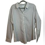 Time And Tru Nwt  Black Striped Classic Button Down Shirt Photo 0