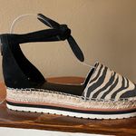 Vince Camuto Binadee Zebra Platform Espadrille Sandal Shoes Black Zip Ankle 7.5 Photo 1