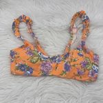 Aerie  Womens Bikini‎ Top XL Orange Floral Square Neck Pullover Swimwear NWT Photo 1