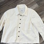 Pistola Revolve  Hensley Raw-Edge Cropped Denim Jacket White Photo 0