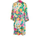 Charles Henry Green Floral Satin Wrap Minidress XL Photo 8