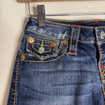 True Religion  Shorts Womens 24 Blue Denim Raw Hem Distressed Cutoff Mid Rise y2k Photo 1