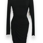 Good American Ruched Bodycon black Dress Size 0/ XS NWT Reg $119 Photo 4