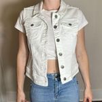 Mudd  White Button Up Cropped Vest Size L Photo 0