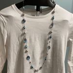 Set of 2 Beaded and chrystal shades of blue necklace & earrings set handcrafted Photo 3