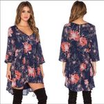 Free People  Navy Eyes on You Printed Floral Dress Photo 1