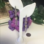 Handmade Purple & Lavender & Silver pierced Dangling Dainty Earrings Photo 3