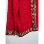 Laurence Kazar Vintage Laurence Kazer Silk beaded red formal cardigan Jacket Coat hoilday large Photo 5
