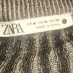 ZARA High Waisted Ribbed Knit Pullon Midi Pencil Skirt SideSlit M Grey Black Photo 9