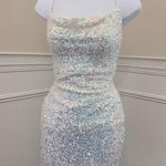 Windsor  Sequin Mini Dress XS Iridescent Sparkle Open Back Party Photo 3