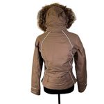 Nils Brown Belted Jacket with Faux Fur Hood Women's Size 6 Photo 3