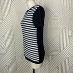 St. John  Sport Striped Short‎ Sleeve Sweater in Black & White Size US XS Photo 4