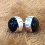Sterling Silver Stud Bundle - Onyx Cabochon & Mother of Pearl Floral Inlay Photo 3