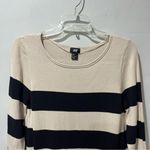 H&M Striped Sweater Dress Tan Black Womens Sz Medium Knee Length Long Sleeve Photo 4