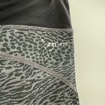 Nike  Dri Fit Mid‎ Rise Black & Gray Cheetah Print Cropped Leggings Sz M Photo 3