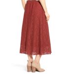 Hinge  Lace Skirt Elastic Waist Lined Size Large L Rust Orange Photo 1