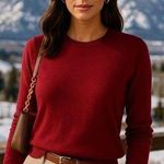 Lands’ End Sweater Cozycore Granola Girl Supima Cotton Feminine Capsule Cottage Red Photo 0