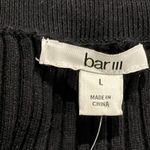 Bar III Women's Deep Black Long Bell Sleeve Cable Knit Sweater Midi Dress sz L Photo 4