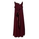 Azazie  Women's Burgundy Strapless Long Formal Evening Gown A14 Pleated‎ Tie-Back Photo 1