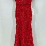 Mac Duggal formal prom quince wedding guest long train dress puff sleeve size 4 Photo 0