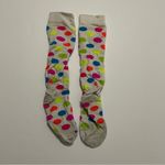 Colorful Polka Dot Women’s Soccer Socks Gray Photo 1
