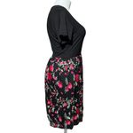 GILLI Womens Dress Short Sleeve Rose Embroidered Bell Skirt Black Red Green 2X Photo 2