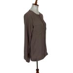 Valette Blouse Small Brown Zip Up Long Sleeve Workwear Office Casual Photo 2