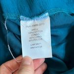 Tribal Teal Cotton Blend Long Sleeve High Low Hem Blouse Photo 15