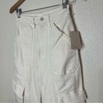 MOTHER The Curbside Cargo Flood Jeans in Egg Eggnog Cream NEW 26 White Photo 4