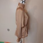 American Vintage Blouse Concepts Size 8 Vintage Gold Long Sleeve Shiny Blouse Top 80s Padding Car Photo 9