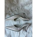 Nine West  Winter White Pointed Toe Kitten Heel Mules Photo 1