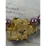 Flower Pearl Beaded Necklace, Floral Pendant, Purple Lavender Beads, Statement Photo 8