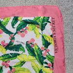 Victoria's Secret VTG Scarf 45" Pink Green Silky Tropical Floral Logo Fashion Photo 10