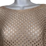 EXPRESS Open Knit Dolman Sleeve Crop Sweater Ivory With Gold Threading NWOT XS Photo 2