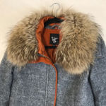 Nordstrom Vero Moda gray coat fur orange wool blend Photo 2