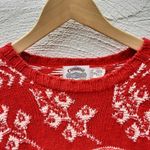 Vintage Ugly Sweater Cambridge Dry Goods Knit Red Cotton Snowflake Holiday Small Photo 4