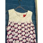 Bow Print Lace Neck Dress Ivory Pink Navy Sleeveless Women's M , Deep or Shallow White Size M Photo 1
