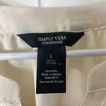Simply Vera, Vera Wang NWOT Simply Vera Verawang women’s cream patterned elastic cuff 3/4 sleeve blouse Photo 3
