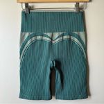Ryka  Green Striped Biker Stretchy Performance Athletic Short Size M Active Teal Photo 2