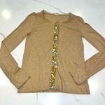 J.Crew  Tan Sequin Button Up Cardigan XS Vintage 90s Photo 0