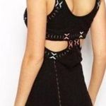 Free People Black Song of the South Embroidered Mini Bodycon Dress M Photo 1