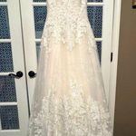 David's Bridal David’s Bridal Ivory Tulle & Lace Beaded Wedding Gown & Veil size 12 New Photo 2