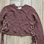 White Fawn  lace up side sweater Photo 1