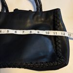 Laura Ashley BRAND BLACK LEATHER HAND BAG SNAP CLOSURE MIDDLE ZIP POCKET Photo 11