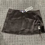 Urban Outfitters Blossom Satin Lace-Up Mini Skirt NWT Size S - Brown Photo 4