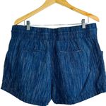 Athleta Blue Cabo Linen Textured Shorts Pull on with Pockets 16 Photo 1