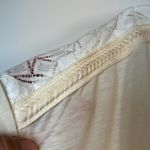 Cowgirl Up Embroider Cream S/S Western Wild West Lace Shirt Size XL EUC #1040 Photo 3