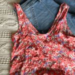 Free People  Blue and Pink Fitted Sleeveless Tank Top Photo 2