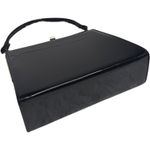 Vintage Aetna Black Patent Leather Box Purse 1960s Structured Frame Handbag Photo 4