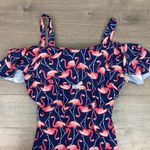 Eloquii Blue&Pink Flamingo Print One Piece Swimsuit Sz.14W Photo 4